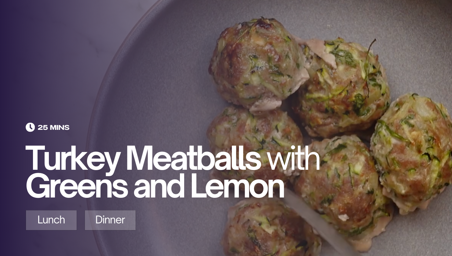 Turkey Meatballs with Greens and Lemon