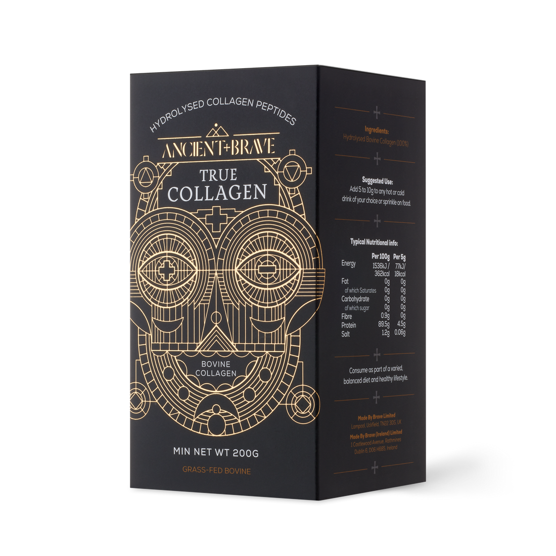 True collagen powder box by Ancient and Brave