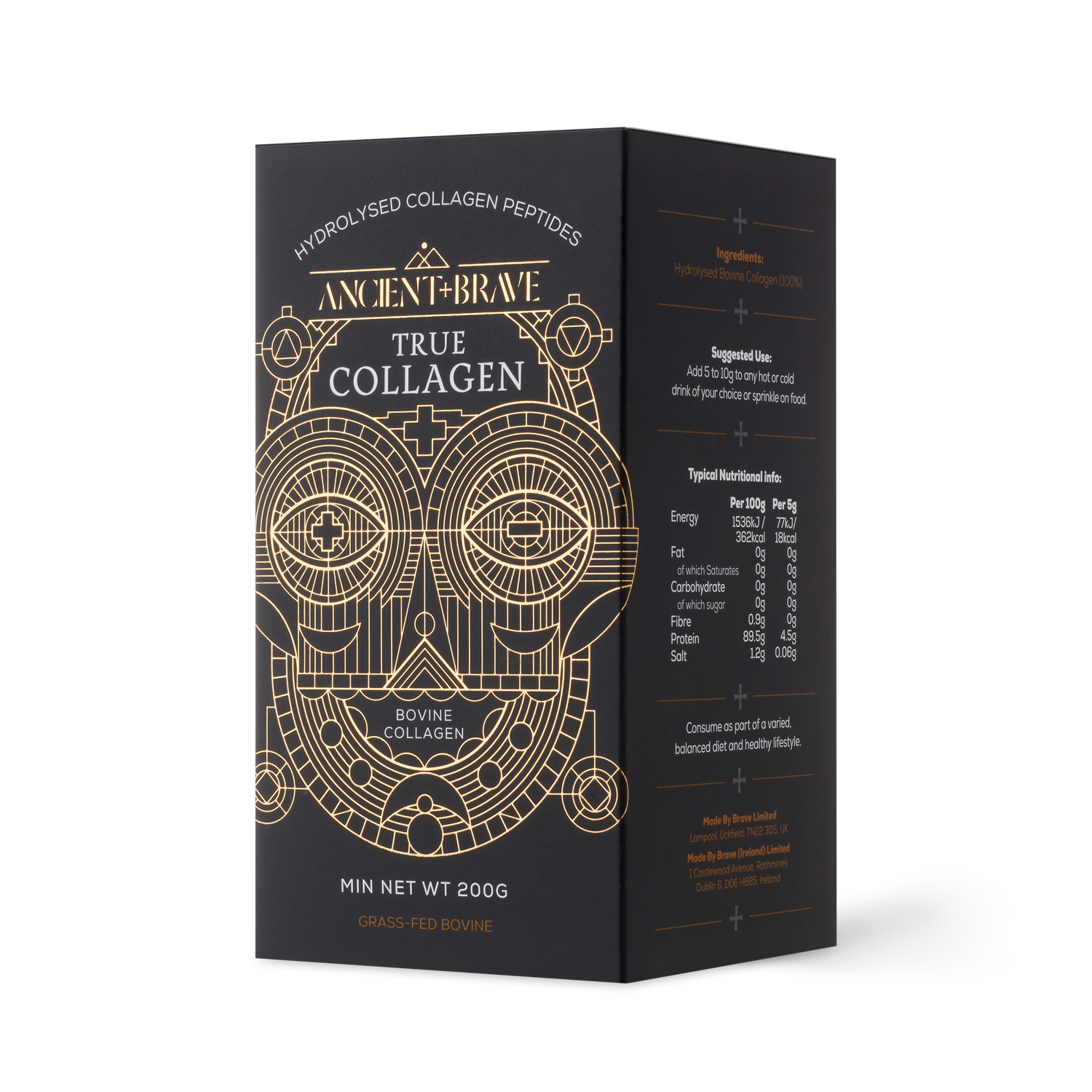 True collagen powder box by Ancient and Brave