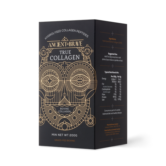 True collagen powder box by Ancient and Brave